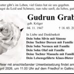 Traueranzeige Gudrun Grabitz, geb. Krüger