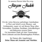 Danksagung Jürgen Judek
