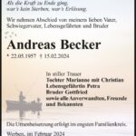 Traueranzeige Andreas Becker
