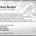 Traueranzeige Dora Becker