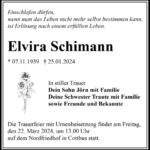 Traueranzeige Elvira Schimann