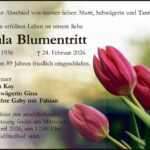 Traueranzeige Ursula Blumentritt
