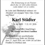 Traueranzeige Karl Städter