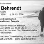 Traueranzeige Ute Behrendt, geb. Wincziers