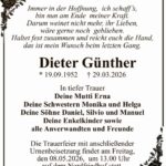 Traueranzeige Dieter Günther