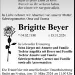 Traueranzeige Brigitte Beyer