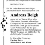 Traueranzeige Andreas Boigk