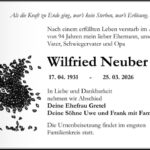 Traueranzeige Wilfried Neuber