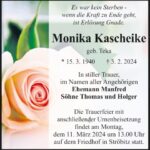 Traueranzeige Monika Kascheike, geb. Teka