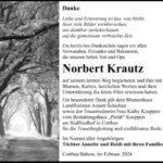 Danksagung Norbert Krautz