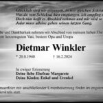 Traueranzeige Dietmar Winkler