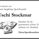 Nachruf Uschi Stockmar