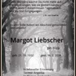 Traueranzeige Margot Liebscher, geb. Hopp