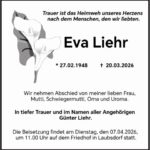 Traueranzeige Eva Liehr