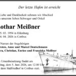 Traueranzeige Lothar Meißner