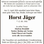 Traueranzeige Horst Jäger