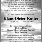 Traueranzeige Klaus-Dieter Kutter
