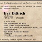 Traueranzeige Eva Dittrich, geb. Henning