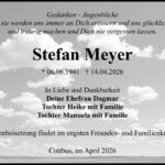 Traueranzeige Stefan Meyer