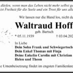 Traueranzeige Waltraud Hoffmann, geb. Bartsch