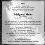 Danksagung Edelgard Meier, geb. Weidner