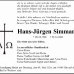 Traueranzeige Hans-Jürgen Simmang
