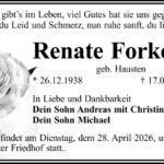 Traueranzeige Renate Forkert