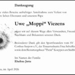 Danksagung Uwe "Moppi" Viezens