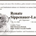 Traueranzeige Renate Sippenauer-Laube, geb. Sippenauer
