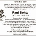Danksagung Paul Bohte