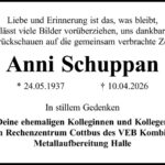 Nachruf Anni Schuppan