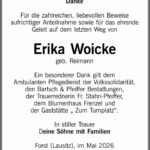 Danksagung Erika Woicke