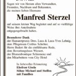 Danksagung Manfred Sterzel