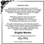 Danksagung Brigitte Meinke
