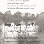Traueranzeige Henry Alexander Forth