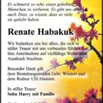 Danksagung Renate Habakuk