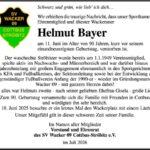 Nachruf Helmut Bayer