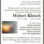 Traueranzeige Hubert Kliesch