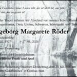 Traueranzeige Ingeborg Margarete Röder, geb. Scheuerling