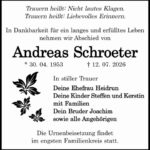 Traueranzeige Andreas Schroeter