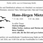 Traueranzeige Hans-Jürgen Mietzsch
