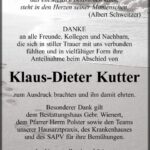 Danksagung Klaus-Dieter Kutter