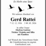 Traueranzeige Gerd Rattei