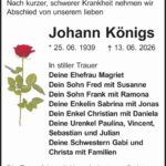 Traueranzeige Johann Königs