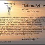 Traueranzeige Christine Schulze, geb. Krautz