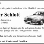 Danksagung Günter Schlott