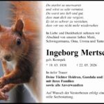 Traueranzeige Ingeborg Mertsch, geb. Konopek