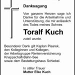 Danksagung Toralf Kuch