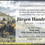 Traueranzeige Jürgen Handreka