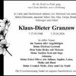 Traueranzeige Klaus-Dieter Granzow